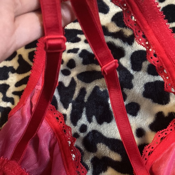 Red Lace Bra with Rhinestone - Picture 7 of 7